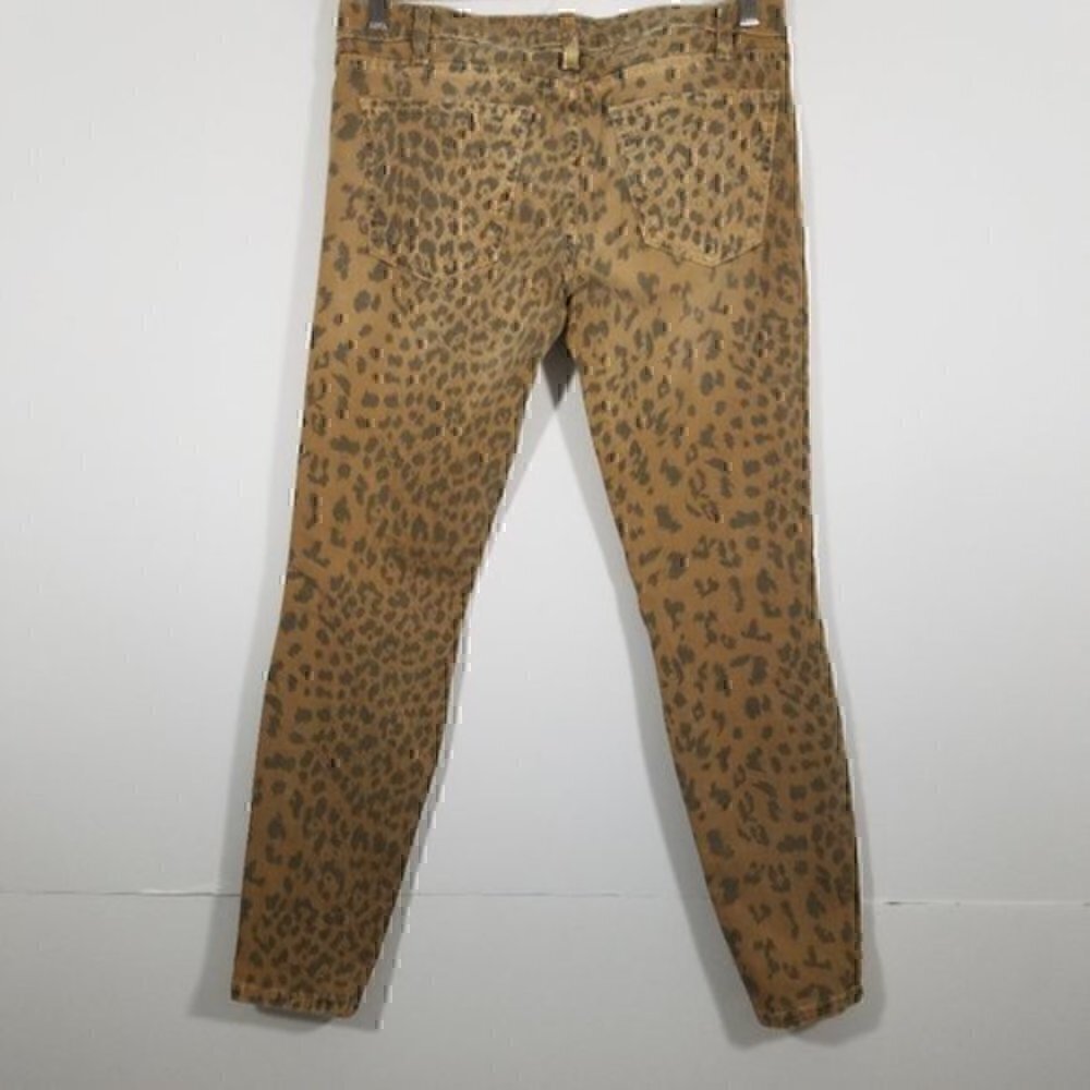 Current/Elliott Camel Leopard Skinny Ankle Jeans 0 - Picture 4 of 7